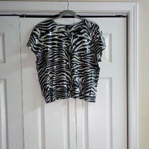 Express Zebra Print Sequin Top 🛍️2/$12